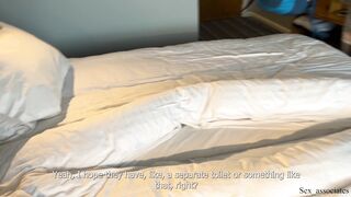 Step mom caught me jerking off over her panties in a shared hotel room.