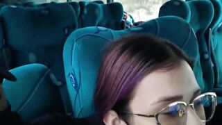 Blowjob and fucking with creampie in public service bus - BlakeProductions