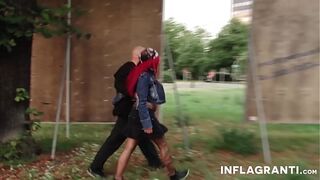 Tattooed milf fucking outdoors