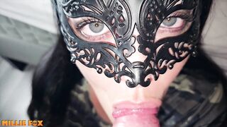 Amateur MILF had to swallow three times because the load was so big - Millie Fox