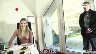 Young Intern ravaged by old guy cock in the office